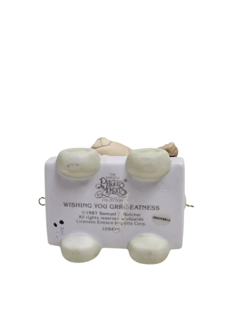 80s - 90s Precious Moments LEOPARD - 7th birthday series train figurine